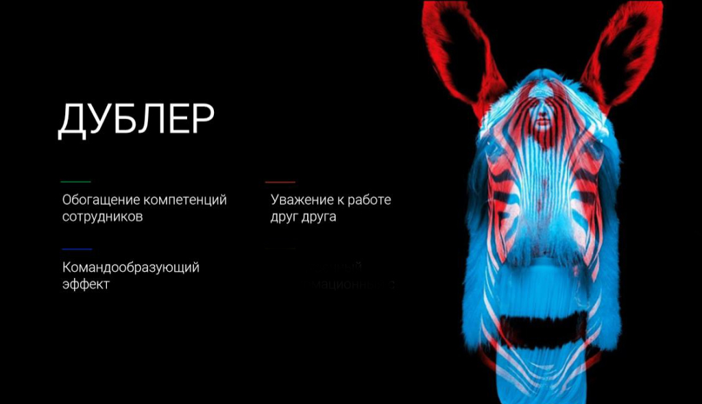 Дублер. Слайд из презентации Вероники Коппек